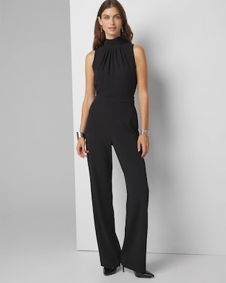 VIP【関税送料無料】希少 MISBHV BLACK WHITE SPORT JUMPSUIT Sleeveless Halter Jumpsuit | White House Black Market